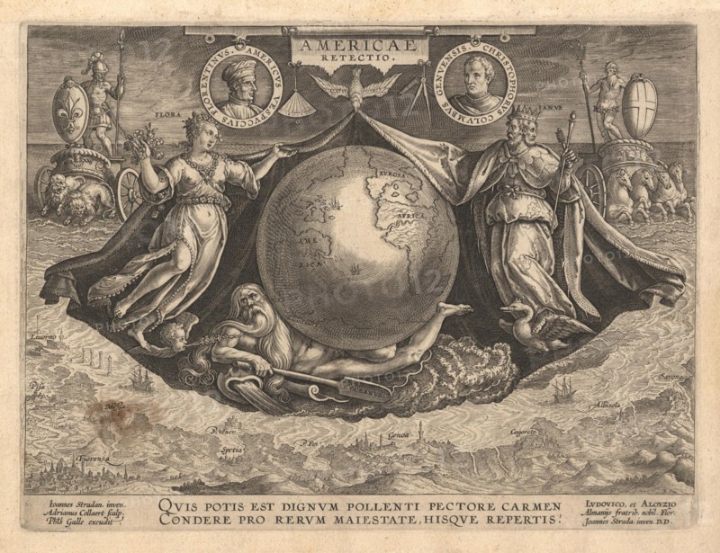 Americae Retectio (Cover), 1591. Artist: Galle, Philipp (1537-1612)