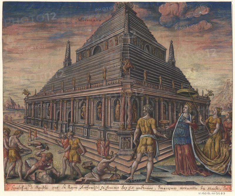 The Mausoleum at Halicarnassus (from the series The Eighth Wonders of the World) After Maarten van Heemskerck, 1572. Artist: Galle, Philipp (1537-1612)