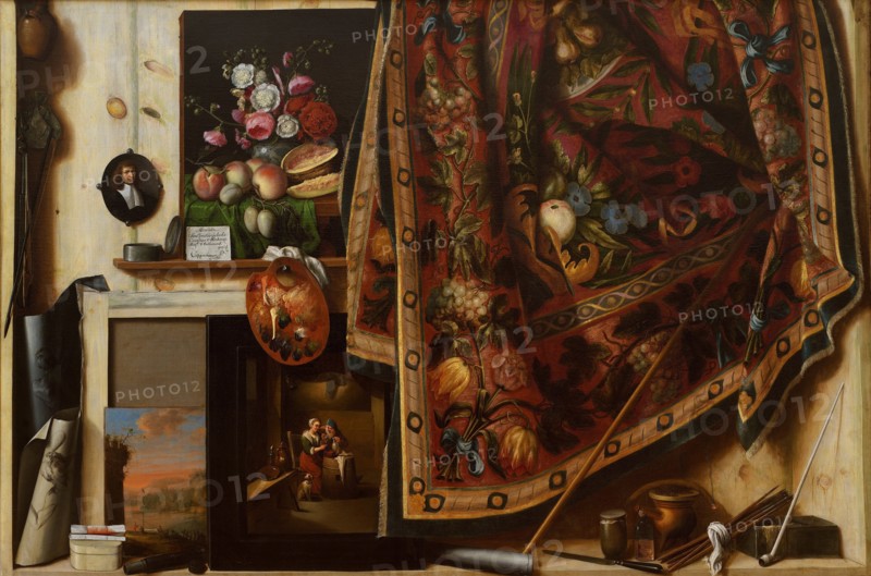 Trompe l'oeil. A Cabinet in the Artist's Studio, 1671. Artist: Gijsbrechts, Cornelis Norbertus (before 1657-after 1675)