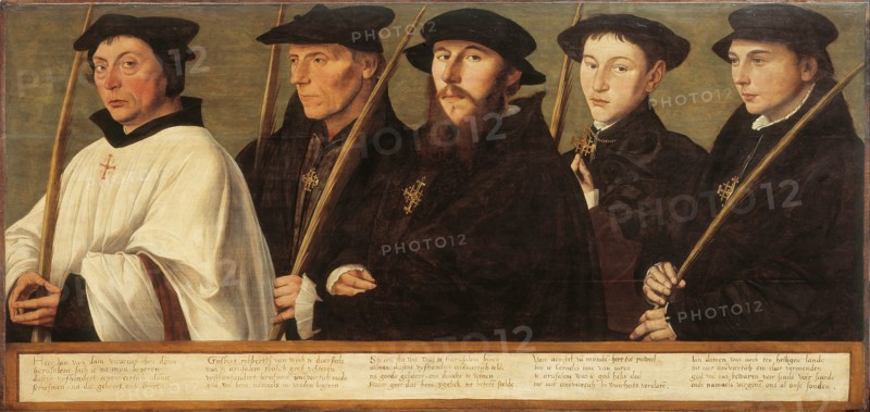 Five Members of the Utrecht Brotherhood of Jerusalem Pilgrims, ca 1541. Artist: Scorel, Jan, van (1495-1562)