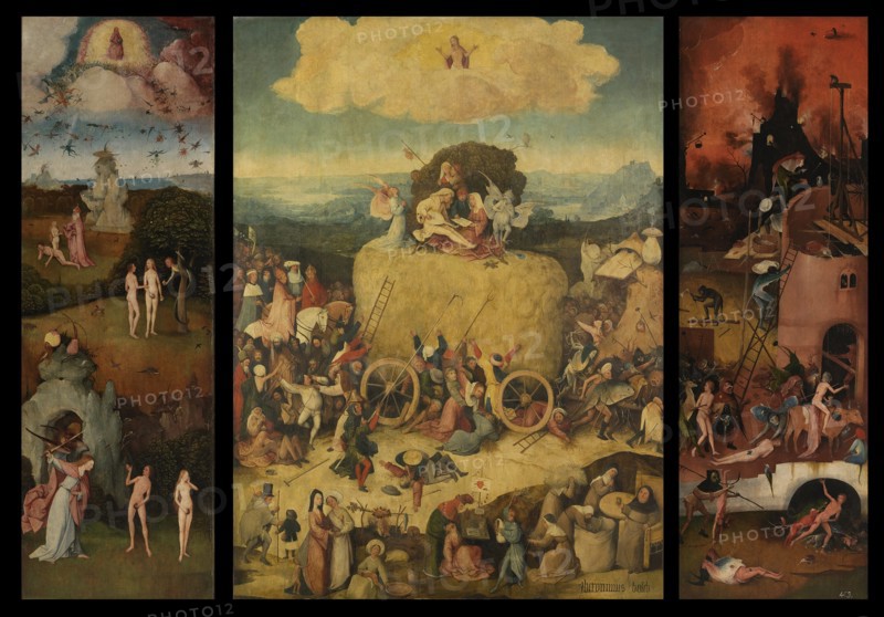 The Haywain (Triptych), c. 1516. Artist: Bosch, Hieronymus (c. 1450-1516)