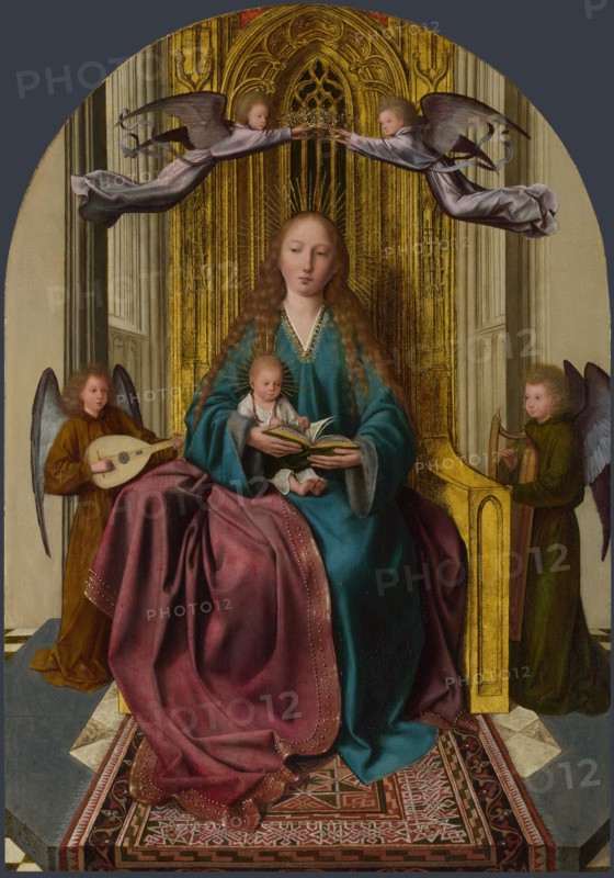 The Virgin and Child Enthroned, with Four Angels, c. 1495. Artist: Massys, Quentin (1466?1530)