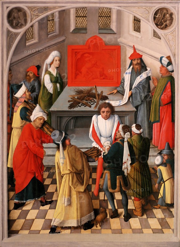 The offering of the jews, ca 1465. Artist: Master of the Gathering of Manna (active 1460-1470)