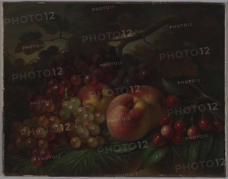 Peaches, Grapes and Cherries, ca 1860-1870. Artist: Hall, George Henry (1825-1913)