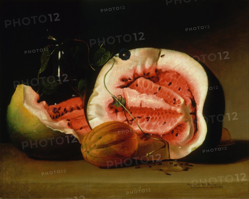 Melons and Morning Glories, 1813. Artist: Peale, Raphaelle (1774-1825)