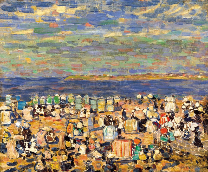 Beach at St. Malo, c. 1907. Artist: Prendergast, Maurice Brazil (1858-1924)