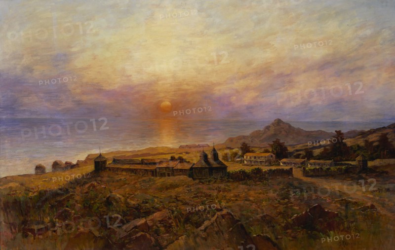 Fort Ross. Russian-American Company settlement, c. 1880. Artist: Raschen, Henry (1854-1937)