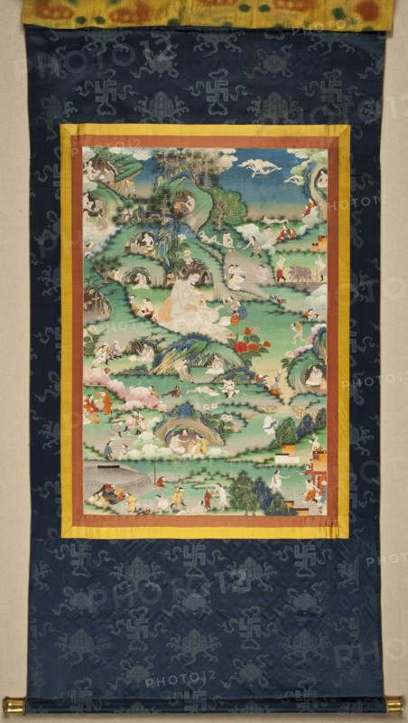 A scene from the life of Milarepa (Thangka), Late 18th cent.. Artist: Tibetan culture