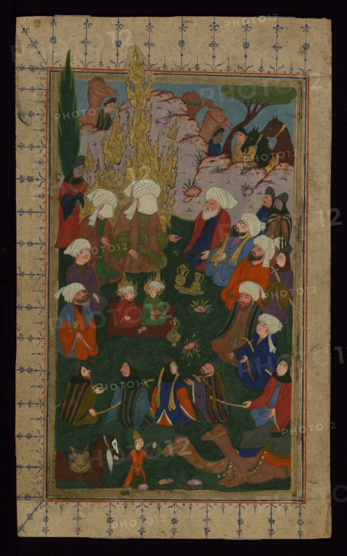 The Prophet Muhammad praying at the Kaaba, 17th century. Artist: Anonymous