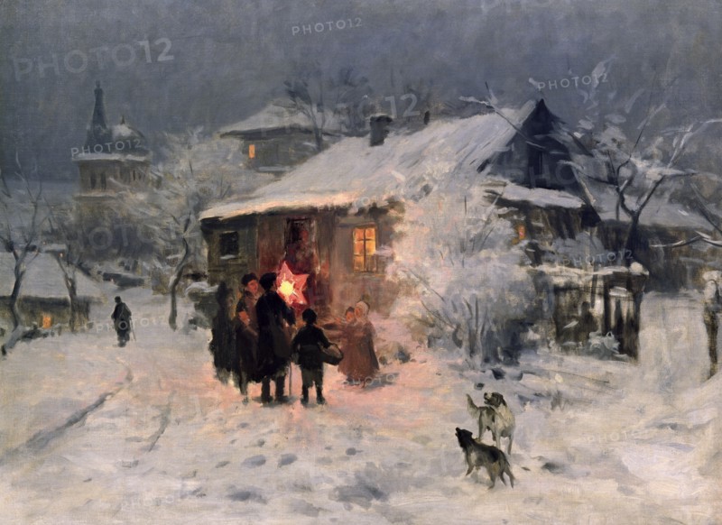 The Christmas carol in the Ukraine. Artist: Pimonenko, Nikolai Kornilovich (1862-1912)