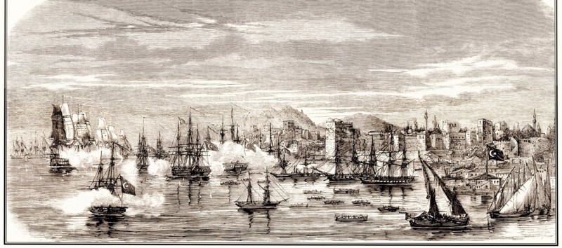 The Battle of Sinop on 30 November 1853, Mid of the 19th cen.. Artist: Anonymous