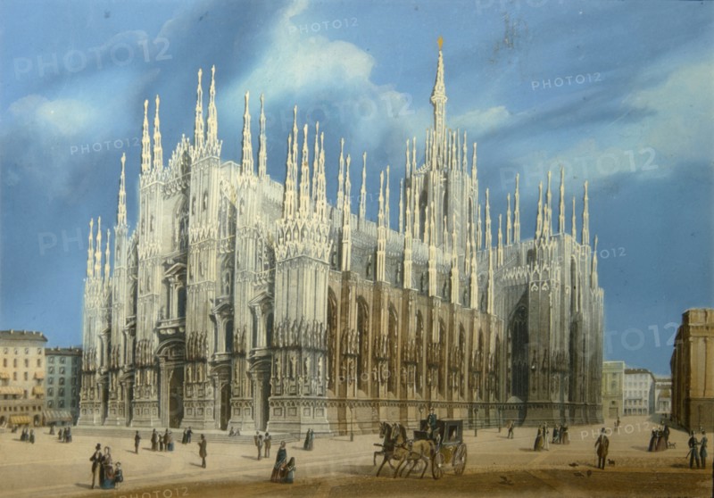 The Milan Cathedral, 1860s. Artist: Anonymous