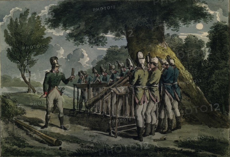 Horn orchestra, ca 1820. Artist: Anonymous