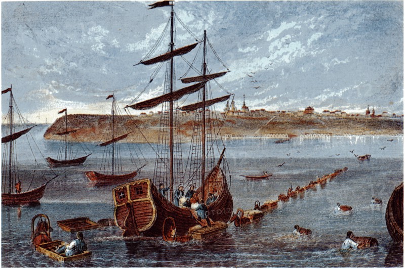 View of Taganrog, c. 1840. Artist: Anonymous