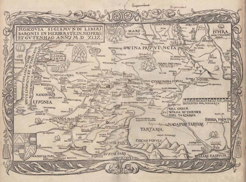 Map of Russia (From: Rerum Moscoviticarum commentarii..), 1556. Artist: Anonymous