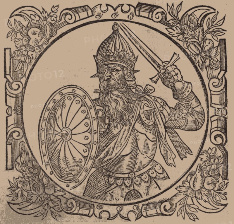Mindaugas, King of Lithuania (From: Sarmatiae Europeae desscriprio... by A. Guagnini), 1578. Artist: Anonymous