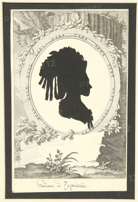 Silhouette portrait of Natalia Kirillovna Zagryazyskaya née Razumovskaya (1747-1837), 1777-1782. Artist: Anonymous
