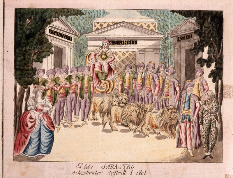 Es lebe Sarastro. The premiere of The Magic Flute by Mozart, 1790s. Artist: Anonymous