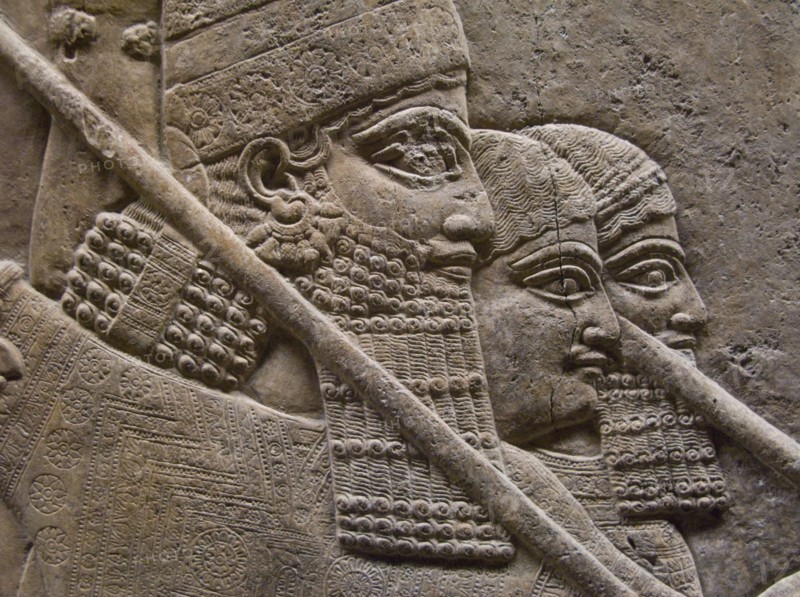 King Ashurnasirpal II during a royal lion hunt, 7th cen. BC. Artist: Assyrian Art