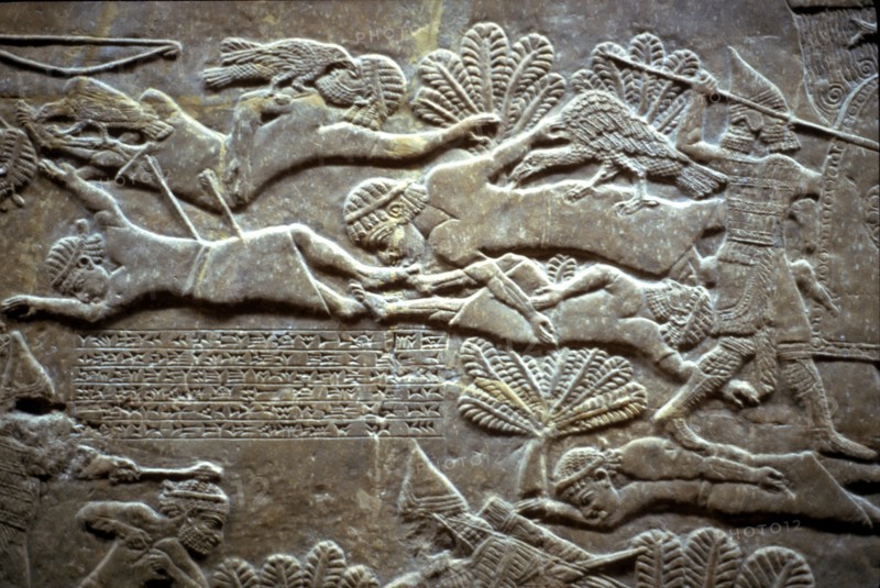 Ashurbanipal at the Battle of Til-Tuba, 650-620 BC. Artist: Assyrian Art