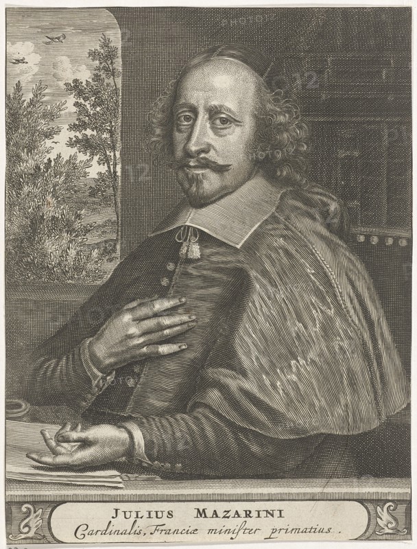Portrait of Cardinal Mazarin, 1660s-1670s. Artist: Hagen, Christiaan (active 1660-1690)