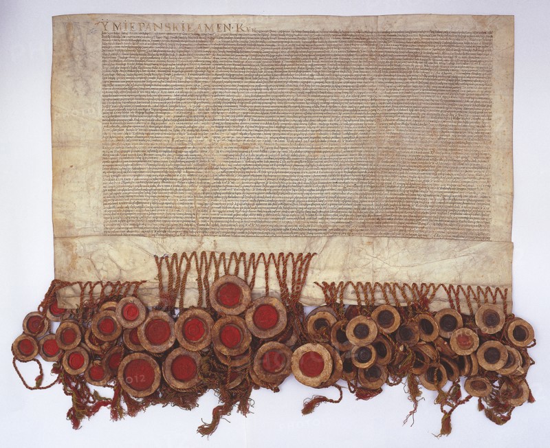 The Union of Lublin, 1569. Artist: Historical Document