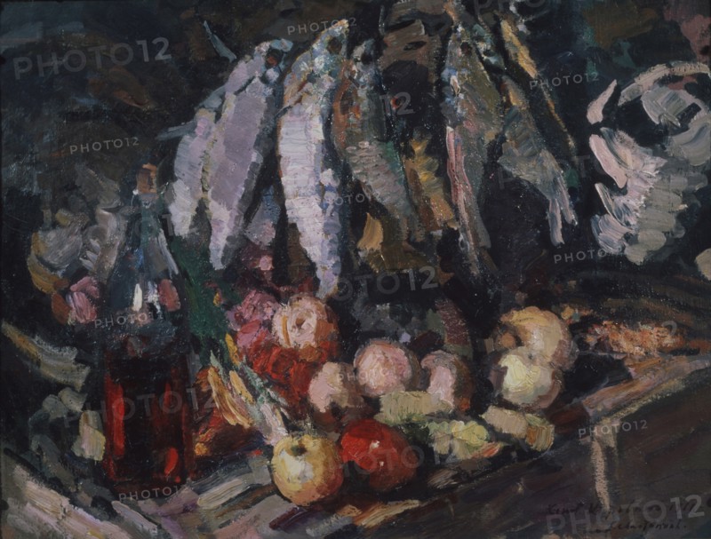 Fish, vine and fruits, 1916. Artist: Korovin, Konstantin Alexeyevich (1861-1939)