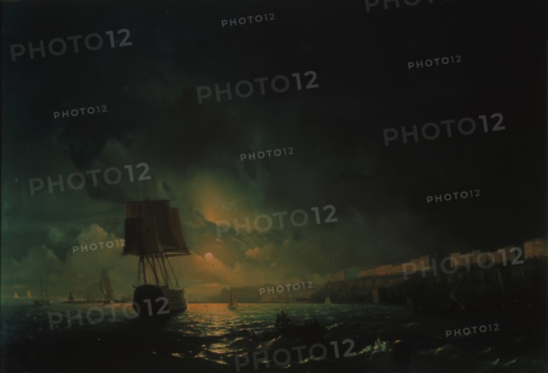 View over Odessa at moonlight night, 1896. Artist: Aivazovsky, Ivan Konstantinovich (1817-1900)