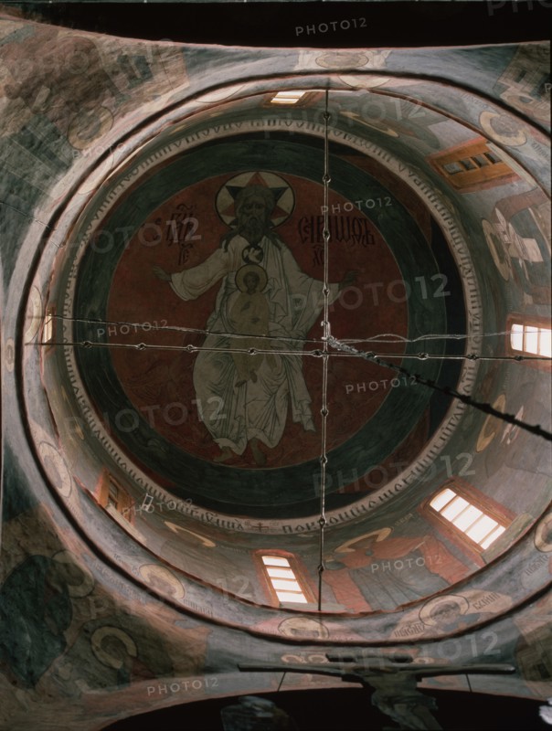 Jehovah. Dome painting in the Archangel Michael Cathedral of the Moscow Kremlin, 1652-1666. Artist: Ancient Russian frescos