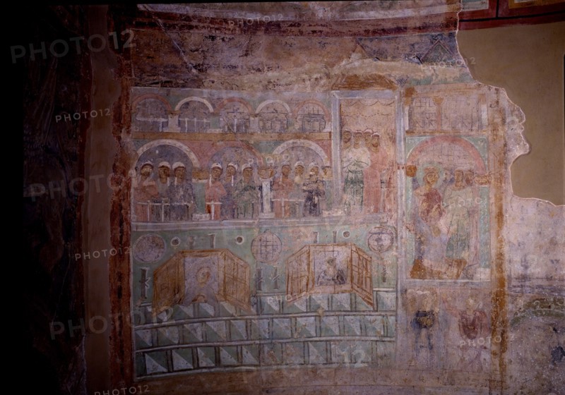 In the Hippodrome, 11th century. Artist: Ancient Russian frescos