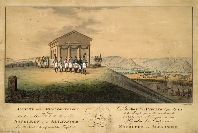 The visit of Napoleon and Alexander I to the battlefield of Jena, 1808. Artist: Geissler, Christian Gottfried Heinrich (1770-1844)