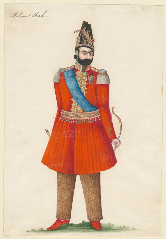 Mohammad Shah Qajar (1808-1848), king of Persia, 1835. Artist: Iranian master