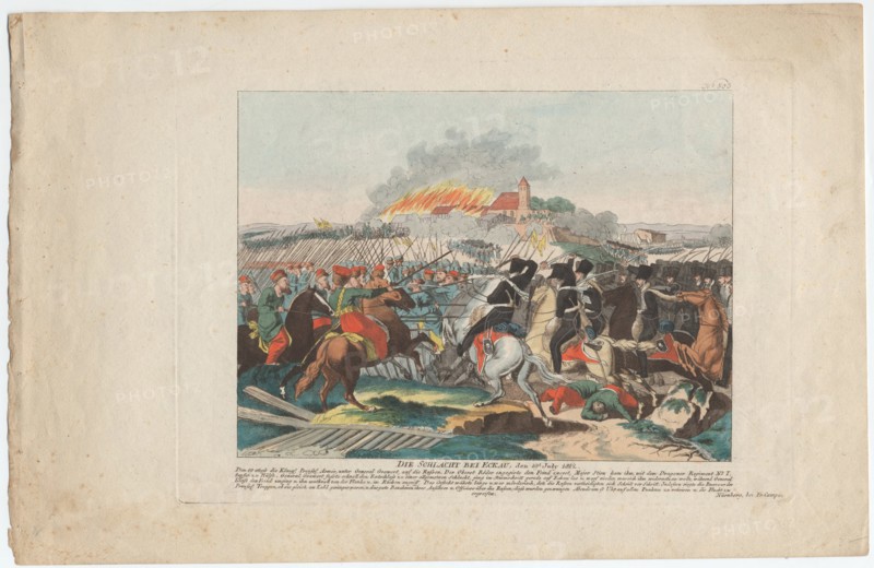 The Battle of Eckau on 19 July 1812. Artist: Campe, August Friedrich Andreas (1777-1846)