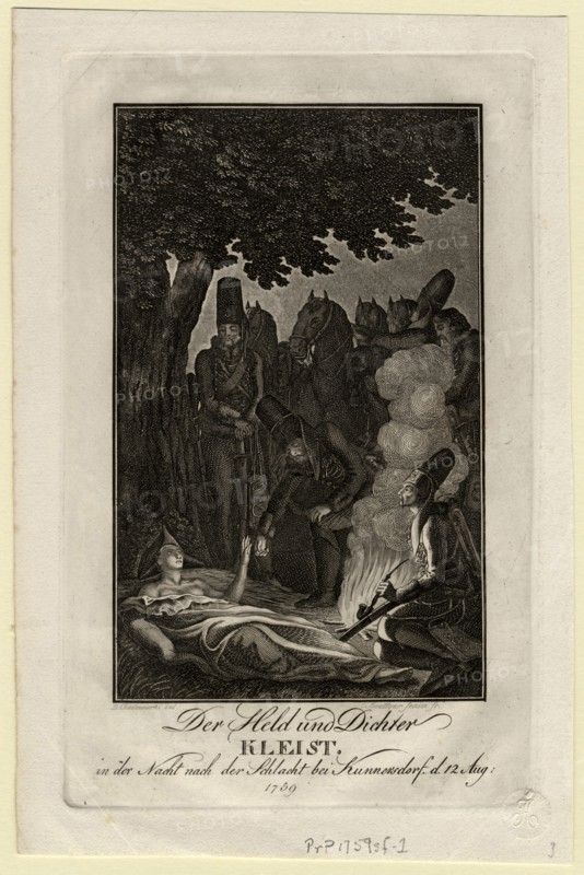Poet Ewald von Kleist at the battle of Kunersdorf, on August 12, 1759, ca 1759. Artist: Chodowiecki, Daniel Nikolaus (1726-1801)