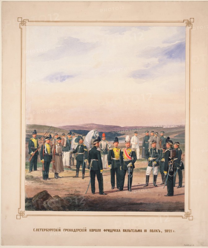 St. Petersburg Life-Guards Grenadier Regiment of King Frederick William III, 1871. Artist: Piratsky, Karl Karlovich (1813-1889)