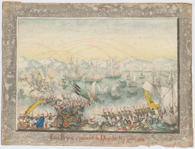 The Russians crossed the Danube in 1828, 1829. Artist: Anonymous