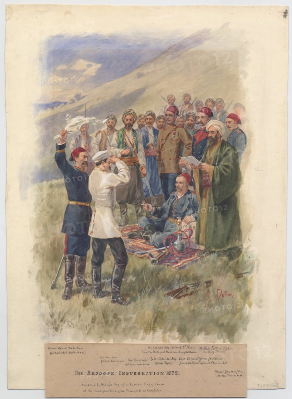 The April Uprising 1878. Negotiations at the headquarters of the insurgents, 1878. Artist: Anonymous