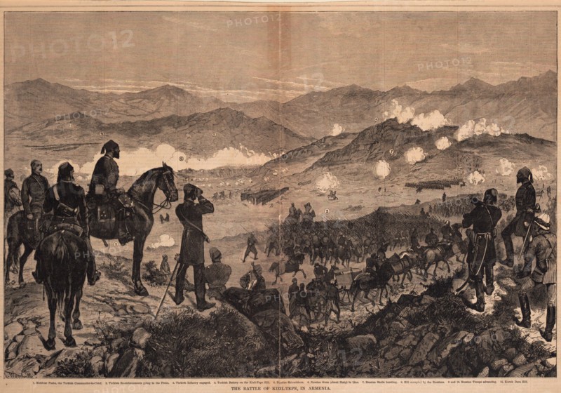 The Battle of Kizil-Tepe on June 25, 1877, 1877. Artist: Anonymous