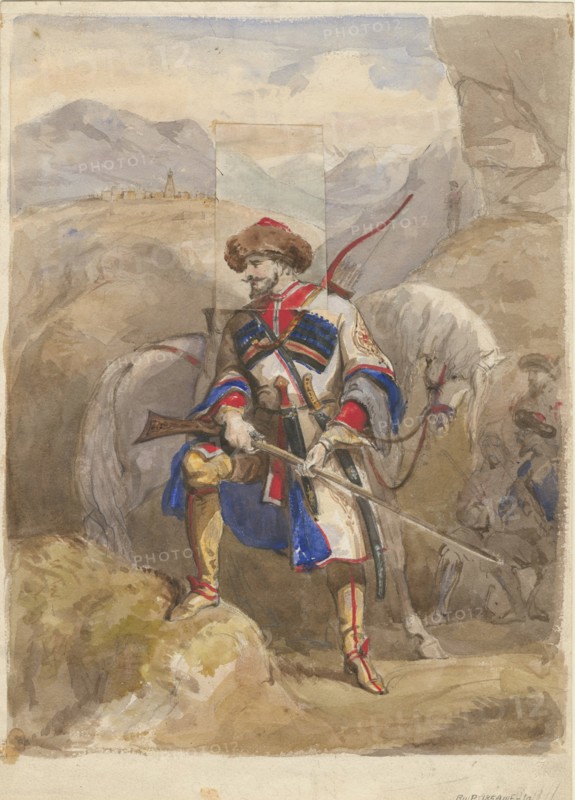 Imam Shamil (1797-1871), 1854. Artist: Anonymous