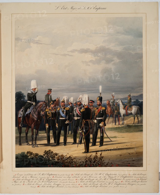 The Russian General Staff, 1867. Artist: Piratsky, Karl Karlovich (1813-1889)