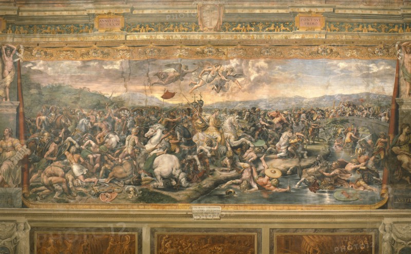 The Battle of the Milvian Bridge, 1517-1524. Artist: Penni, Gianfrancesco (1496-1528)