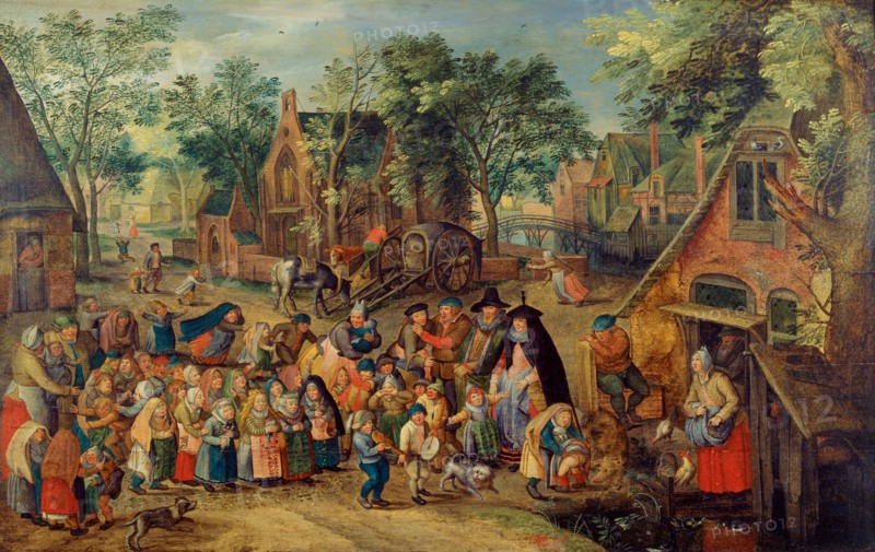 The Pentecost Bride Game, c. 1620. Artist: Brueghel, Pieter, the Younger (1564-1638)