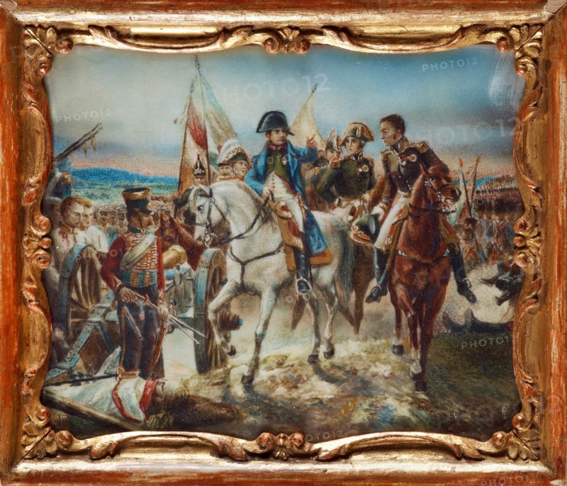 Napoleon at the Battle of Friedland. Artist: Vernet, Claude Joseph (1714-1789)