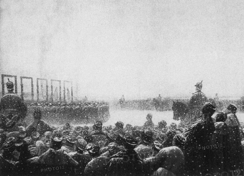 The execution of the terrorists in Russia, 1884-1885. Artist: Vereshchagin, Vasili Vasilyevich (1842-1904)