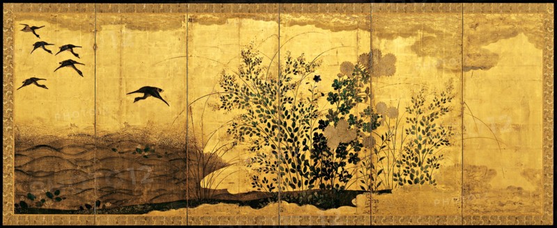 Autumn landscape with wild geese, c. 1650. Artist: Anonymous