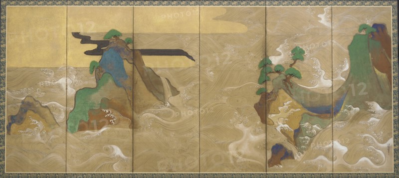 Waves at Matsushima, Early 17th cen.. Artist: Sotatsu, Tawaraya (active Early 17th cen.)