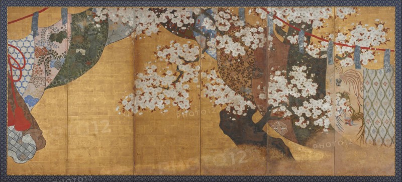 Wind-screen and cherry tree. Artist: Anonymous