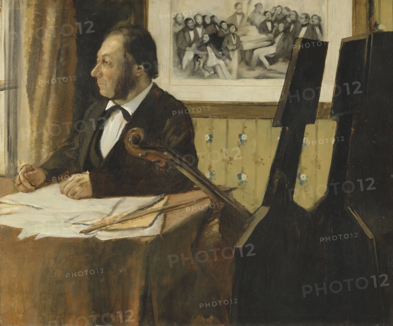 Louis-Marie Pilet, Cellist in the Orchestra of the Paris Opera, 1868-1869. Artist: Degas, Edgar (1834-1917)