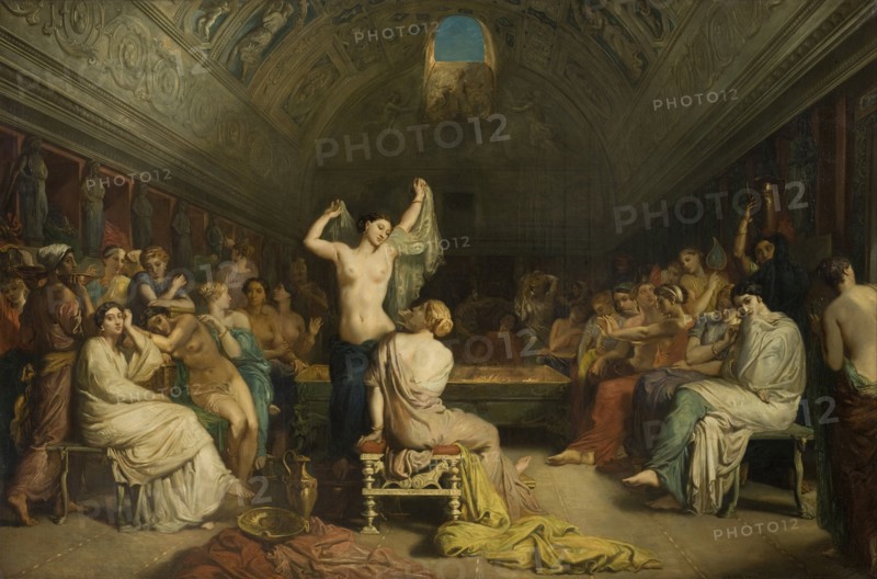 Tepidarium, the room where the women of Pompeii came to rest and dry themselves after bathing, 185 Artist: Chassériau, Théodore (1819-1856)