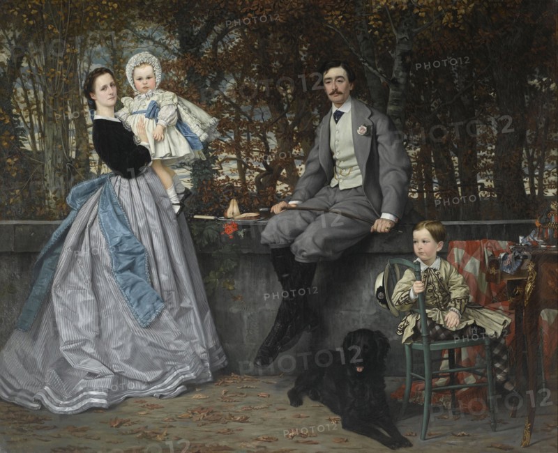 Portrait of the Marquis and Marchioness of Miramon and their children, 1865. Artist: Tissot, James Jacques Joseph (1836-1902)